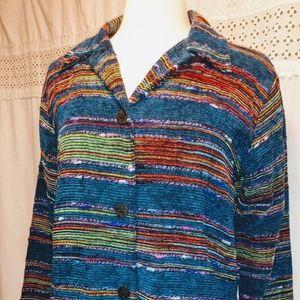 Coldwater Creek Jacket Blazer S M Multicolor Fiber Patchwork Art To Wear…
